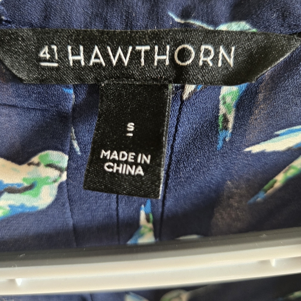 41 Hawthorn Navy Bird Print Blouse - Picture 4 of 4